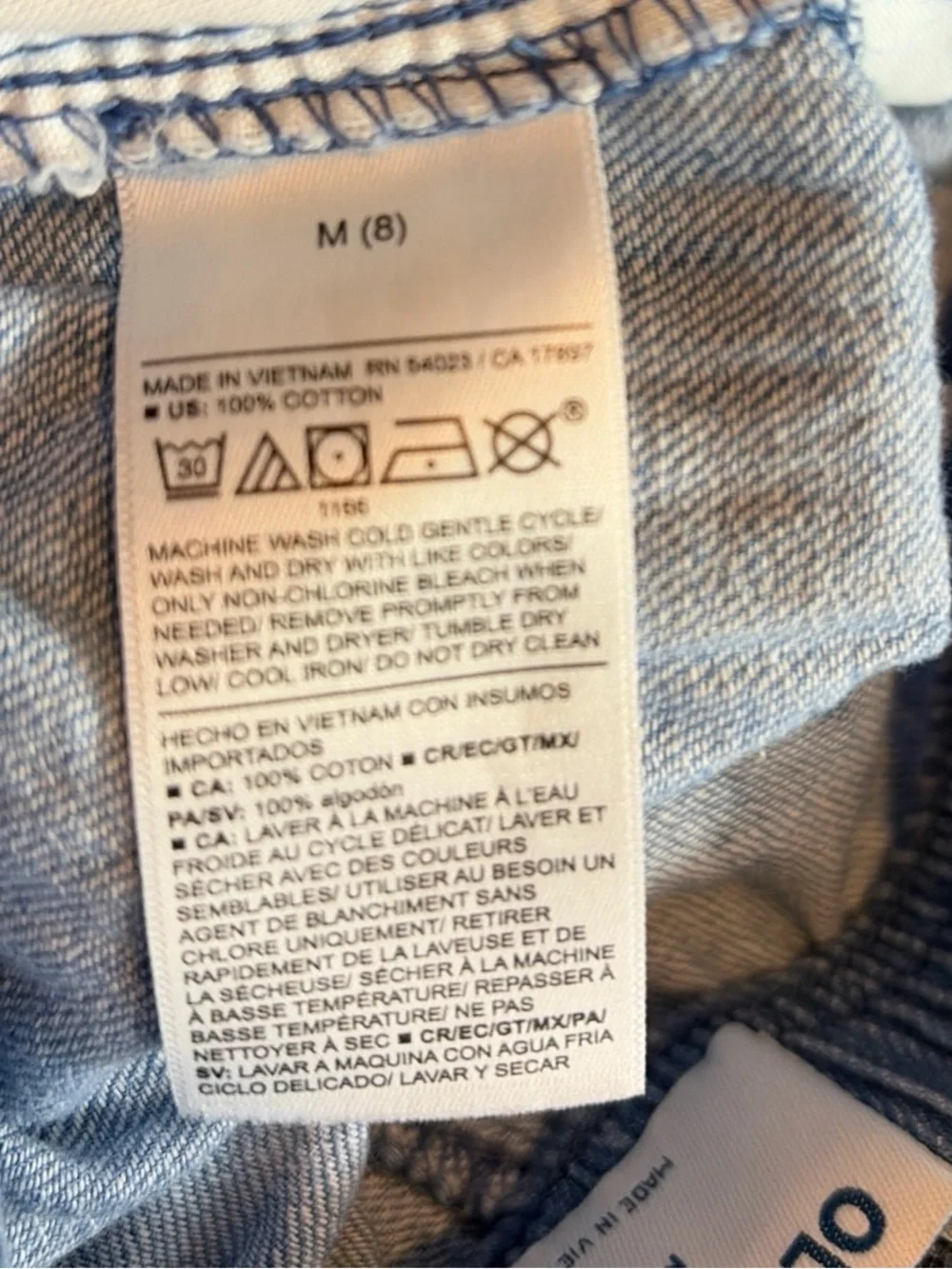 Old Navy Girls Medium 8 Wide Leg Pull-On Denim Pants